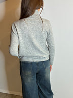 Pullover soft collo alto grigio