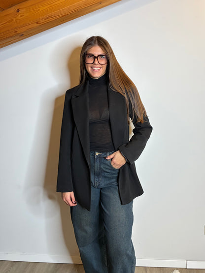 Blazer nero con cintura