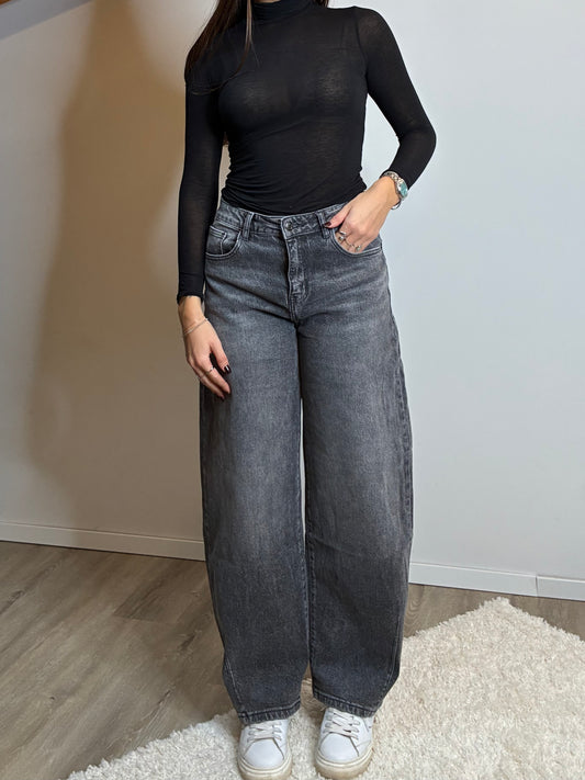 Jeans balloon grigio scuro