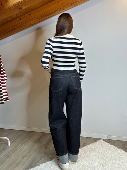 Jeans gamba dritta con risvolto