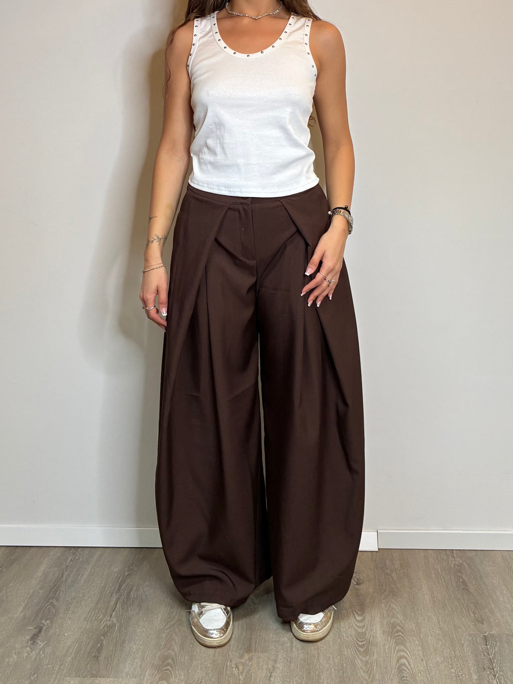 Pantalone balloon cioccolato
