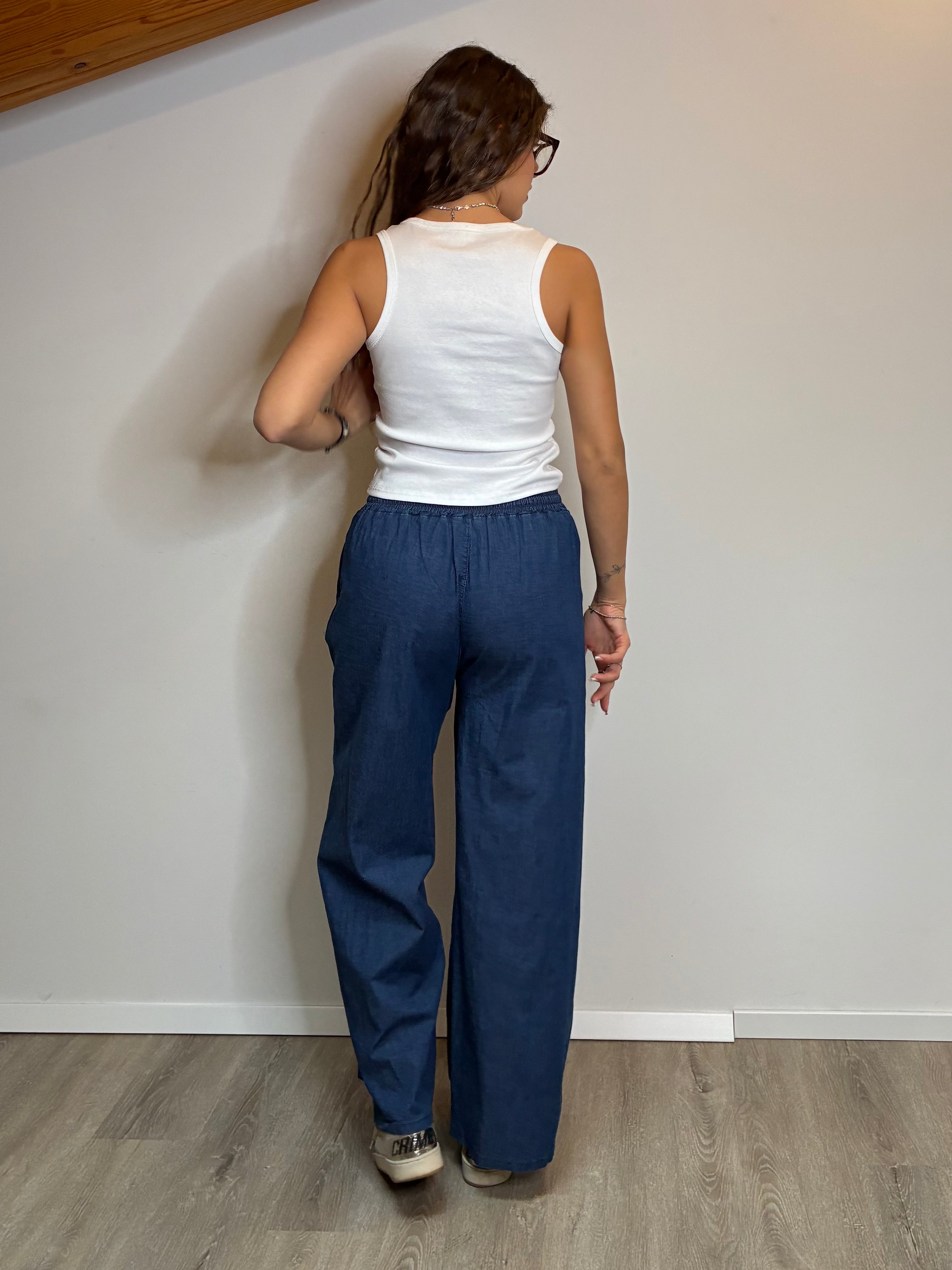 Pantalone denim gamba dritta
