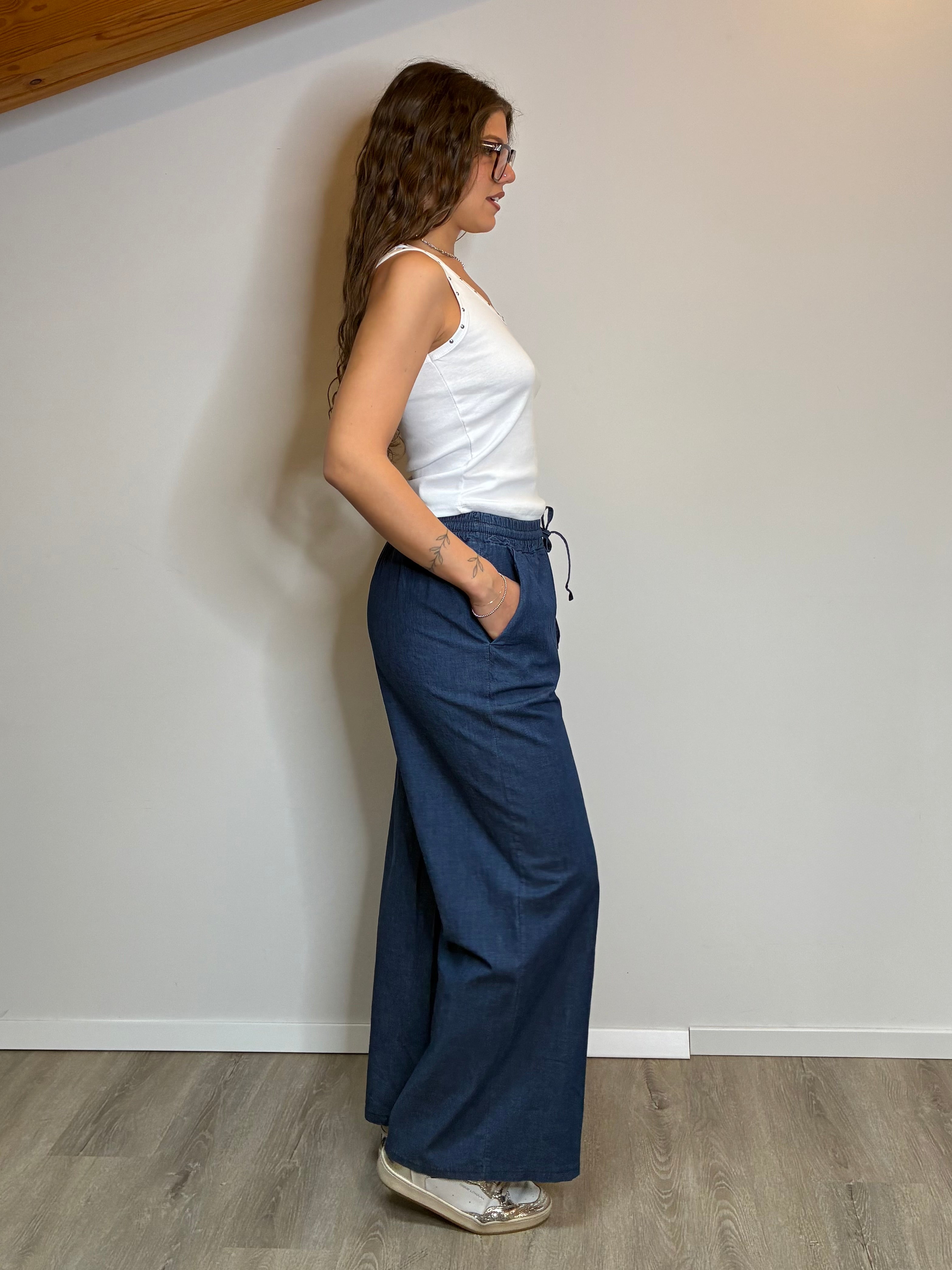 Pantalone denim gamba dritta