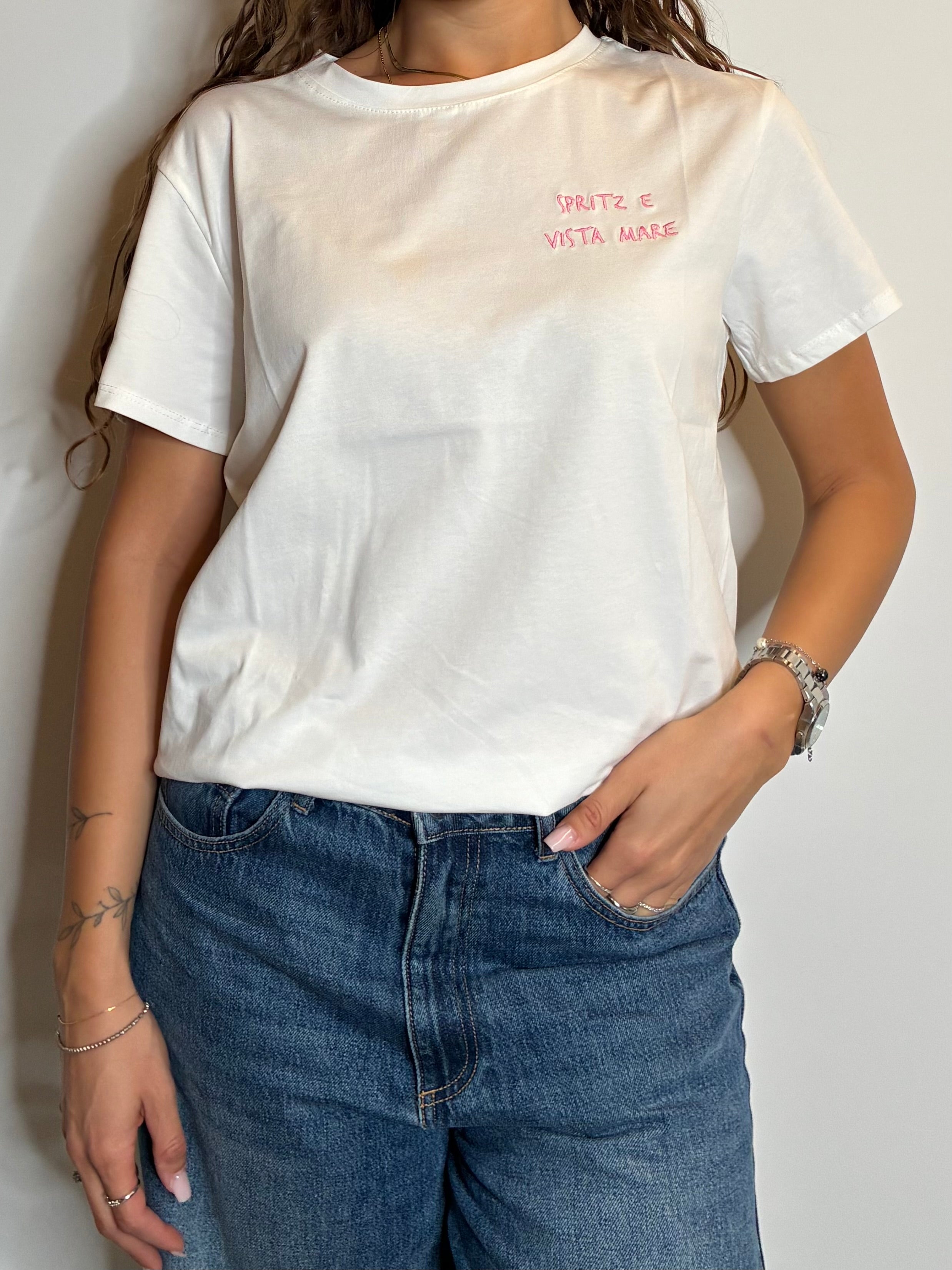 T-shirt "spritz e vista mare" +colori