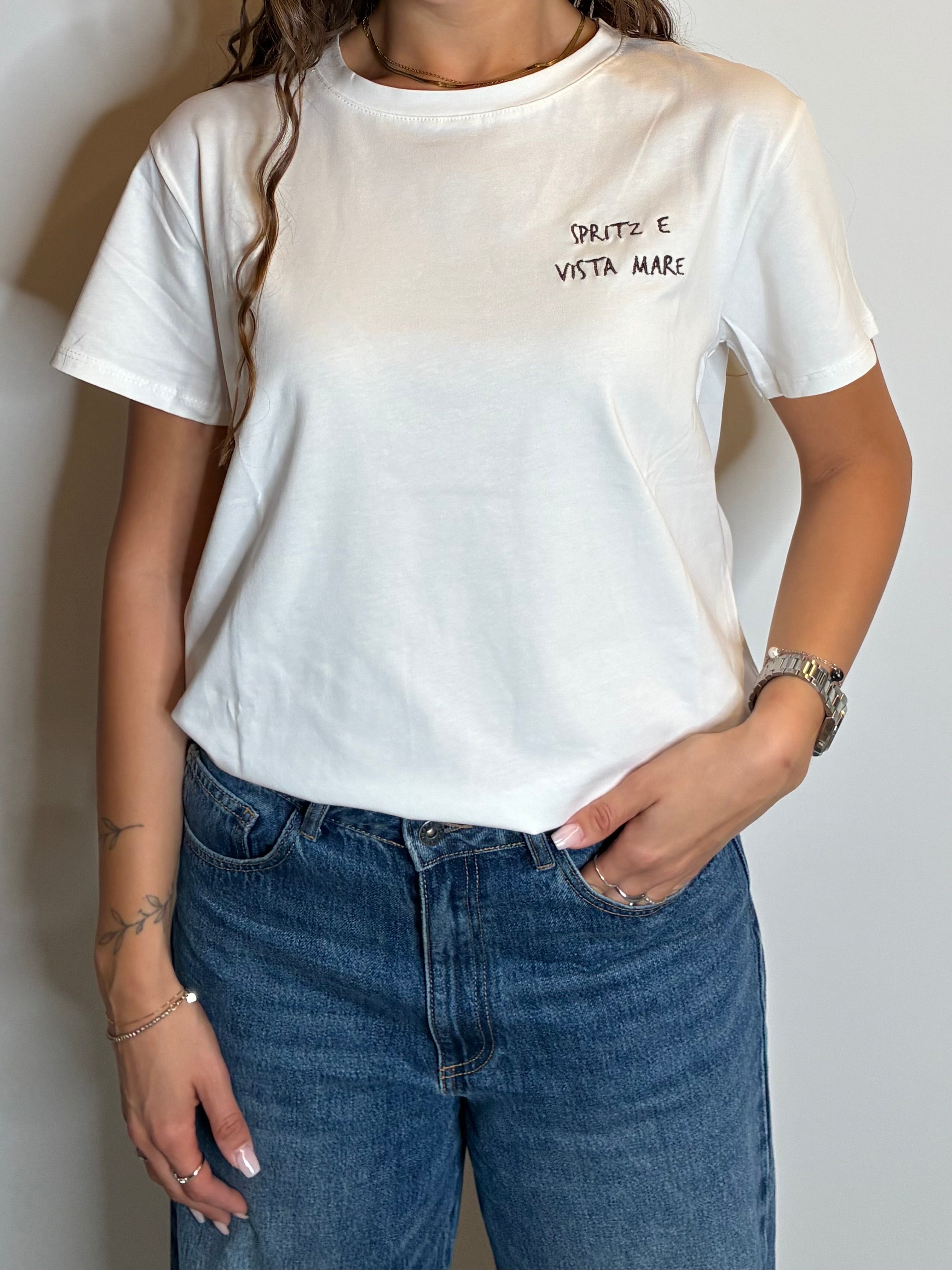 T-shirt "spritz e vista mare" +colori