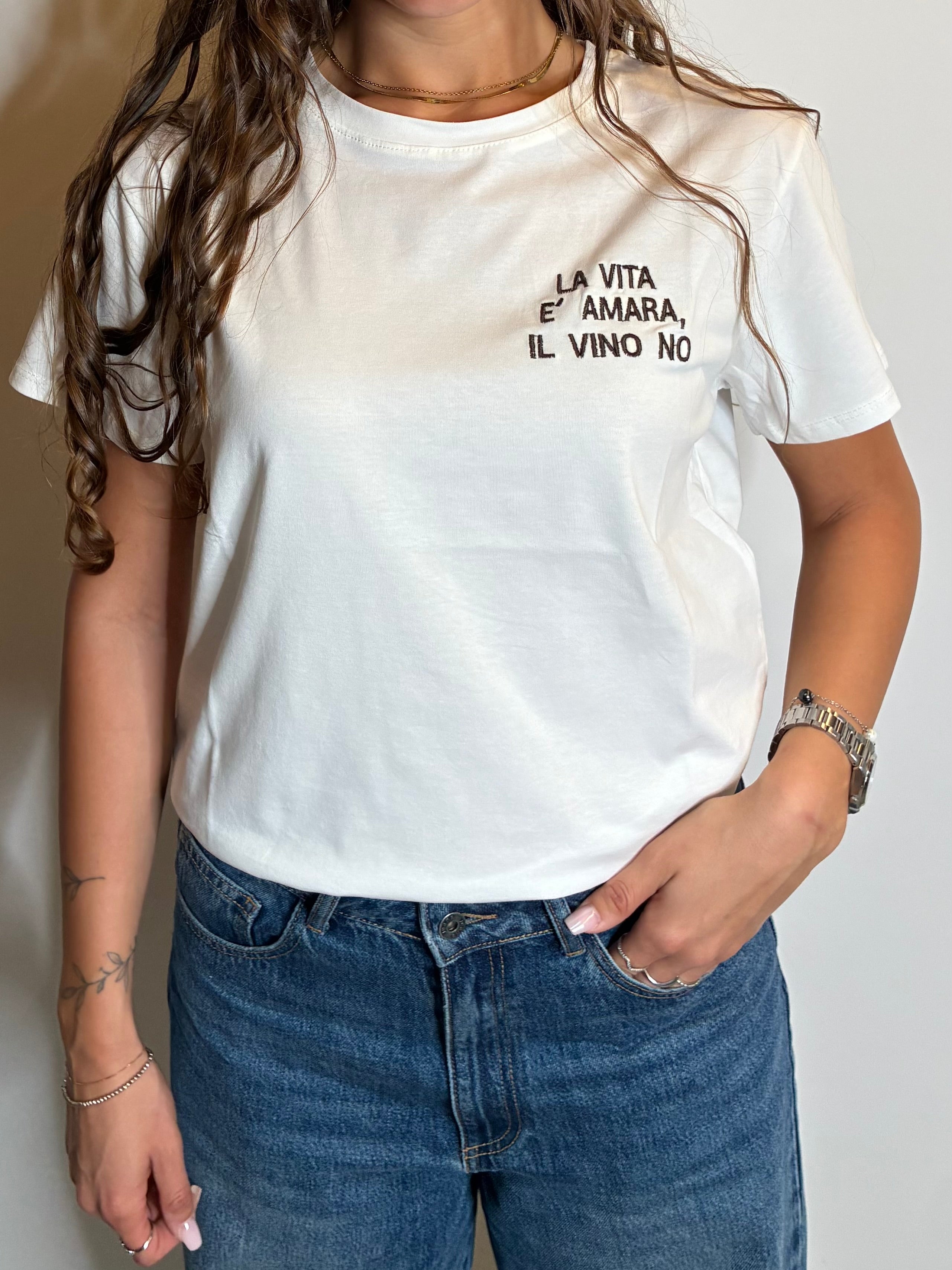T-shirt "la vita è amara, il vino no"