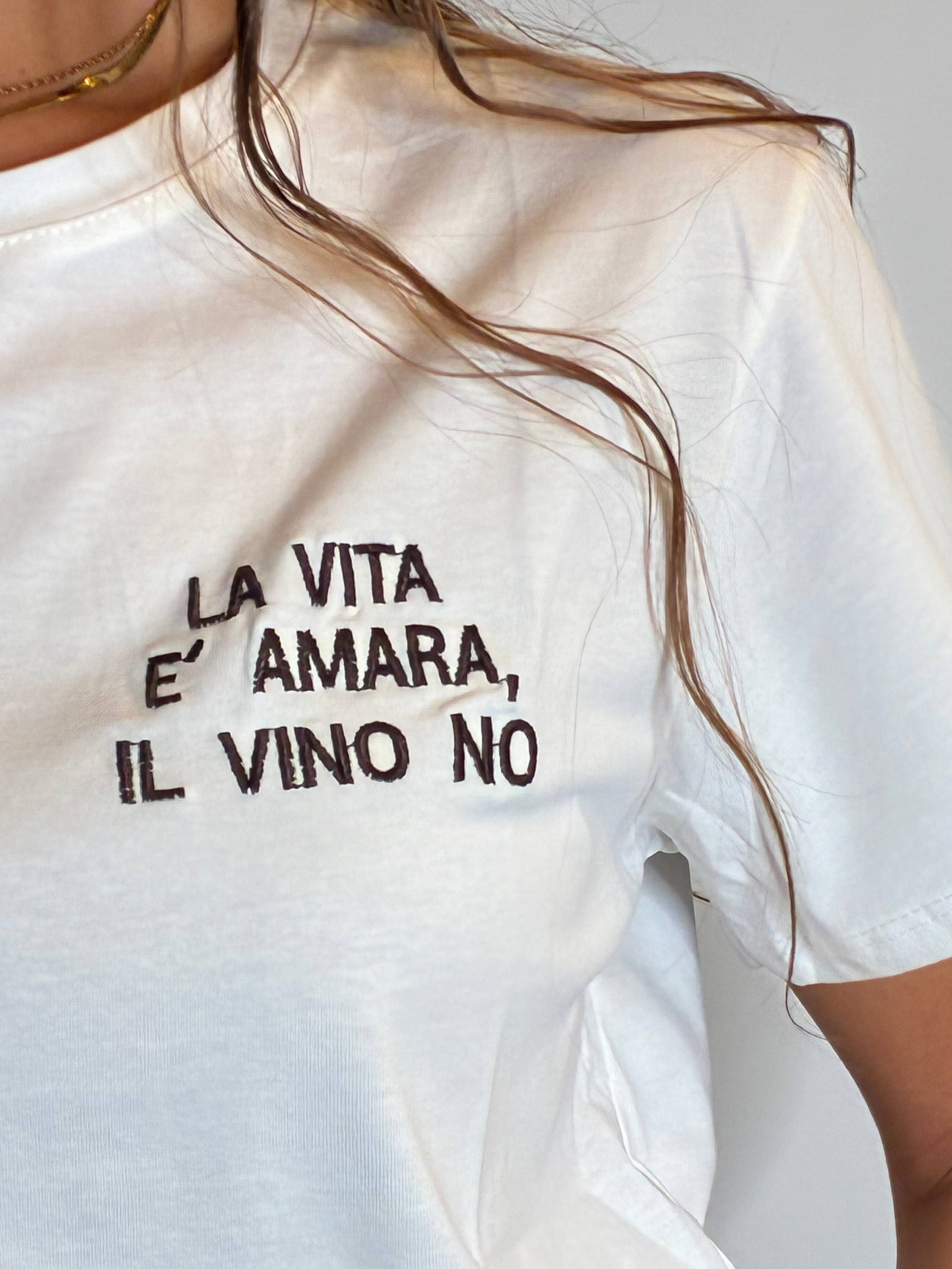 T-shirt "la vita è amara, il vino no"