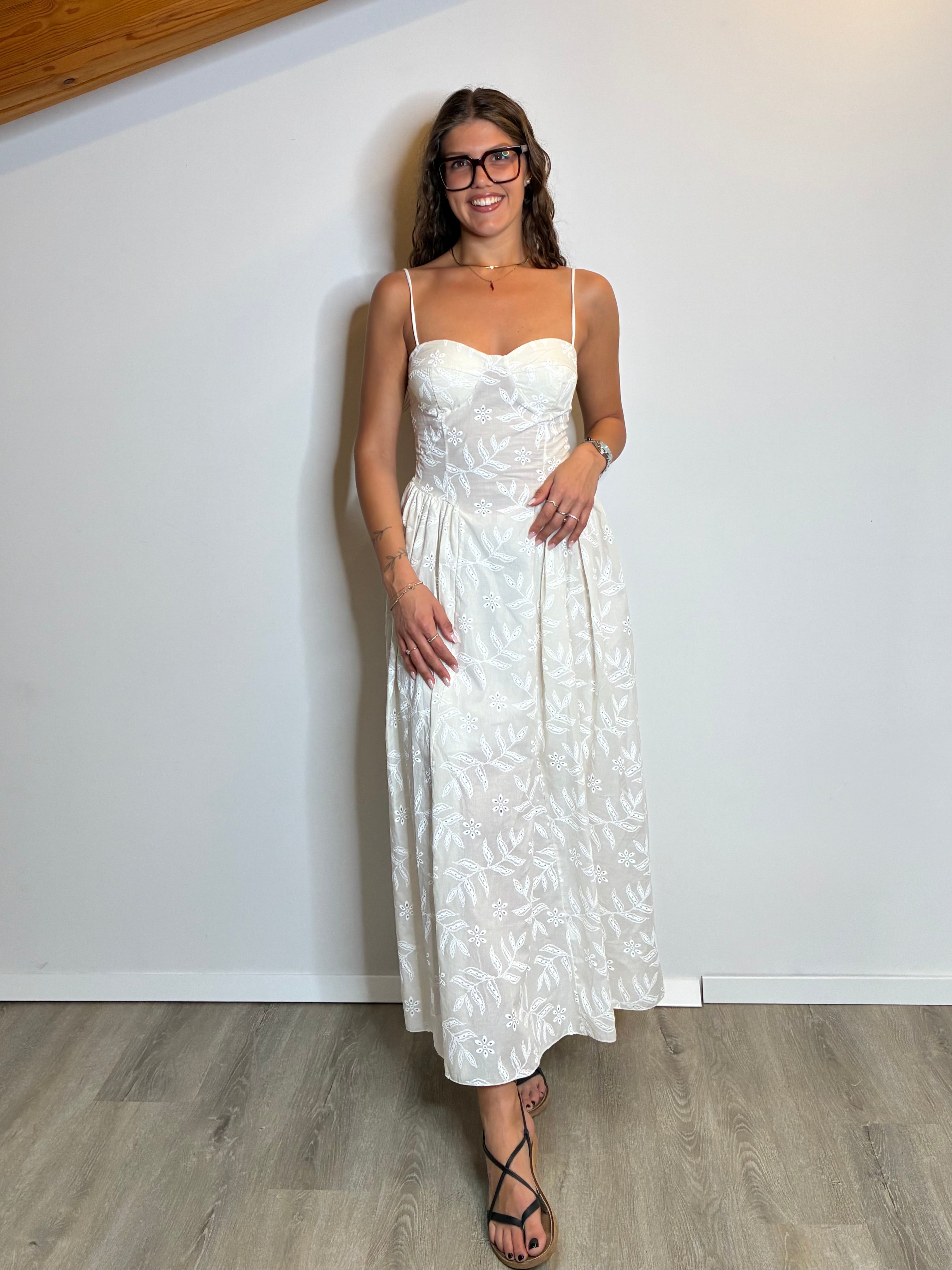 Vestito lungo sangallo