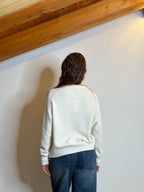 Pullover micro-paillettes panna