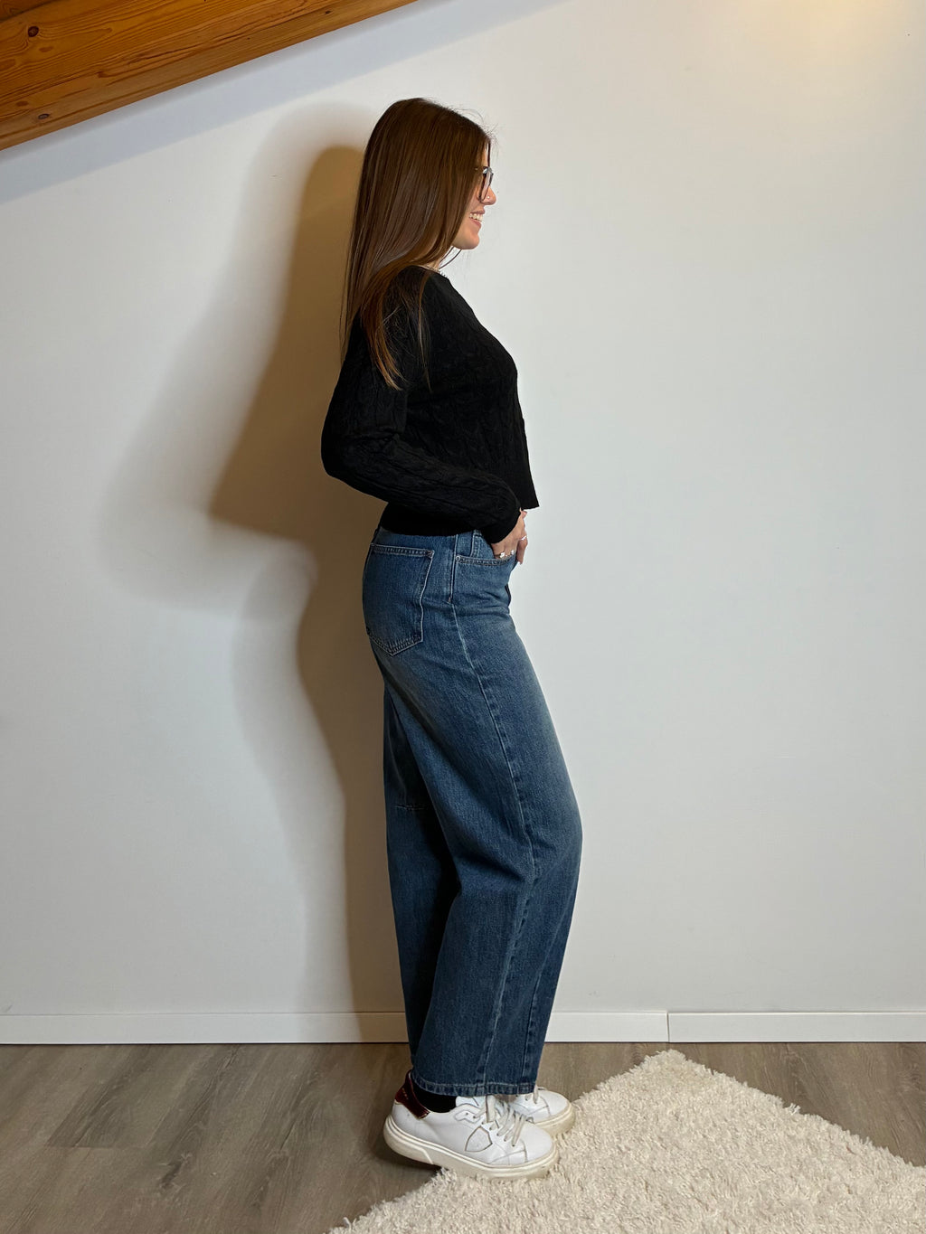 Pullover trecce nero