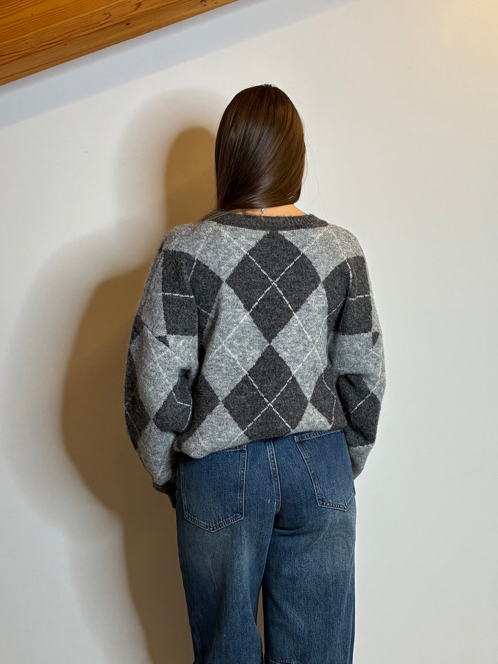 Maglione rombi grigio
