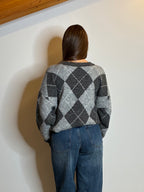 Maglione rombi grigio