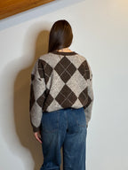 Maglione rombi marrone