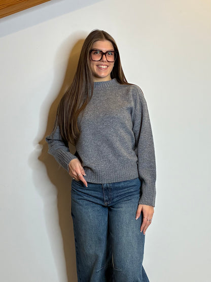 Maglione 100% lana grigio