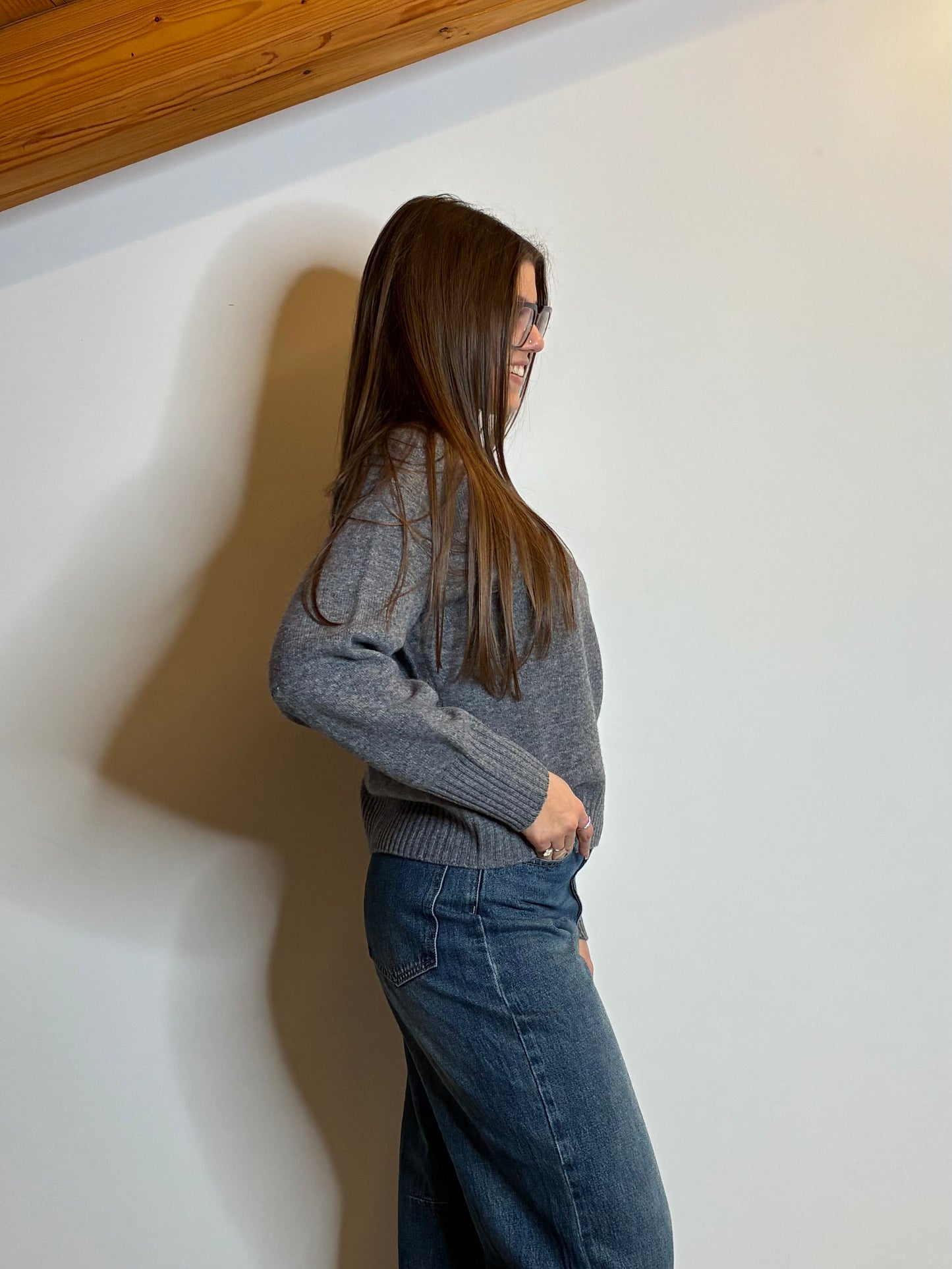 Maglione 100% lana grigio