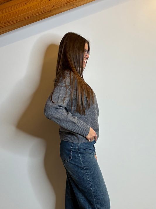 Maglione 100% lana grigio