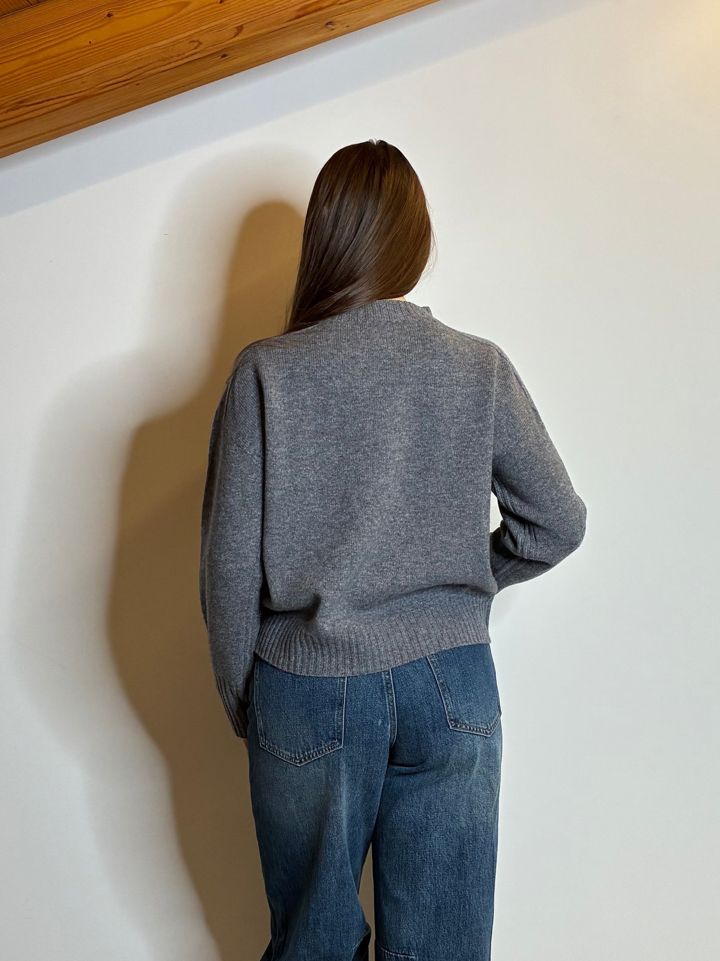 Maglione 100% lana grigio